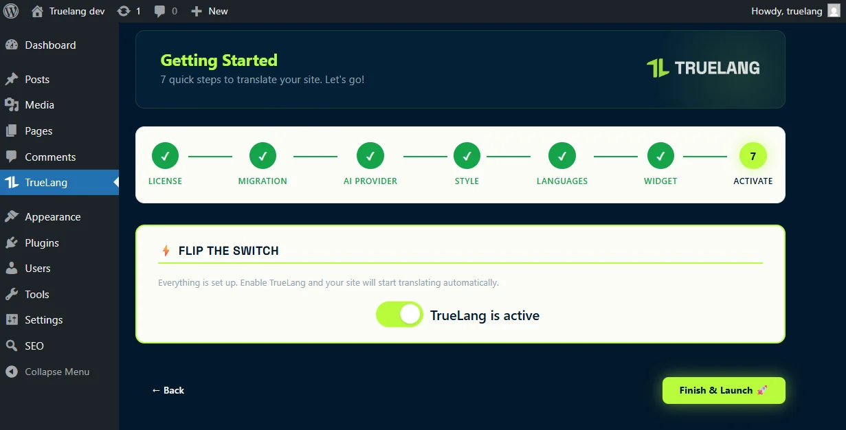 Activa el plugin. ¡Ya eres internacional!