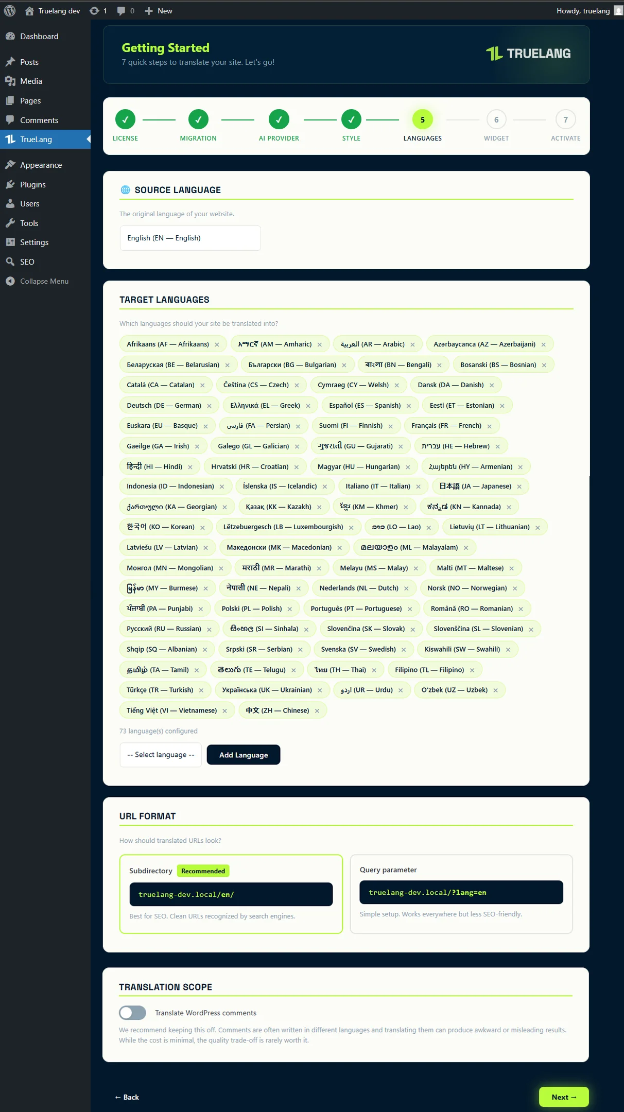 Langues illimitées. Mots illimités. C'est cadeau.