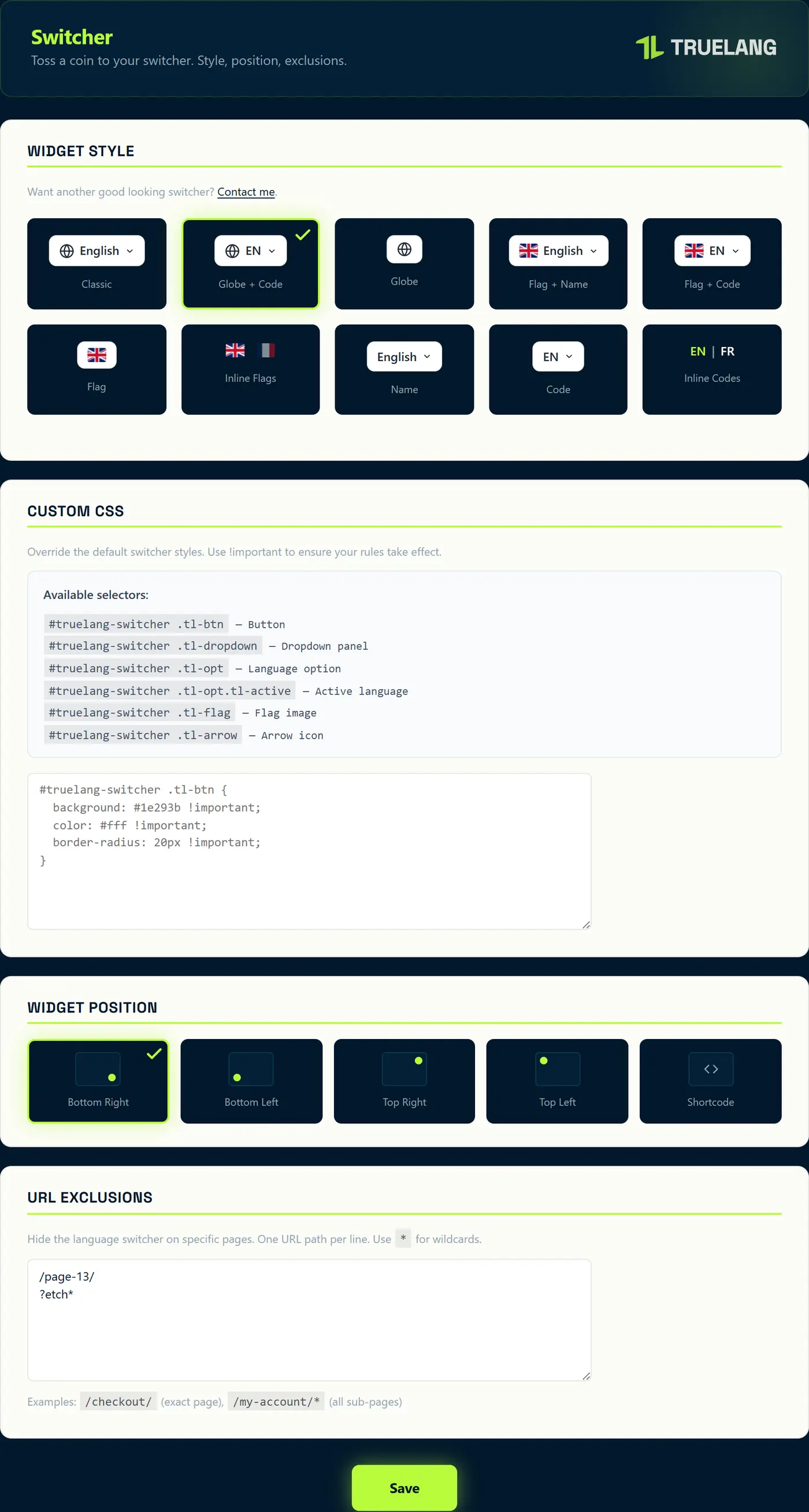 Der Schalter, bis zum CSS
