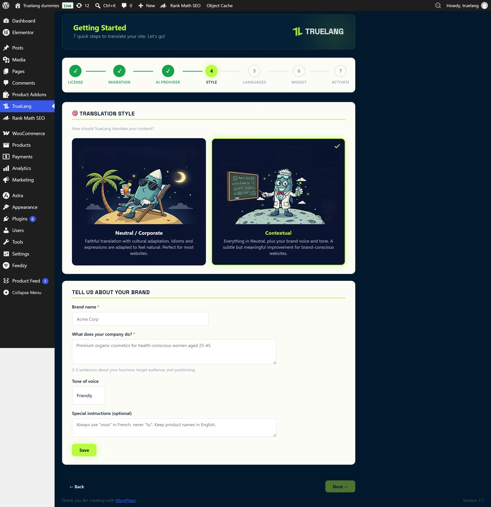 What contextual mode asks you for